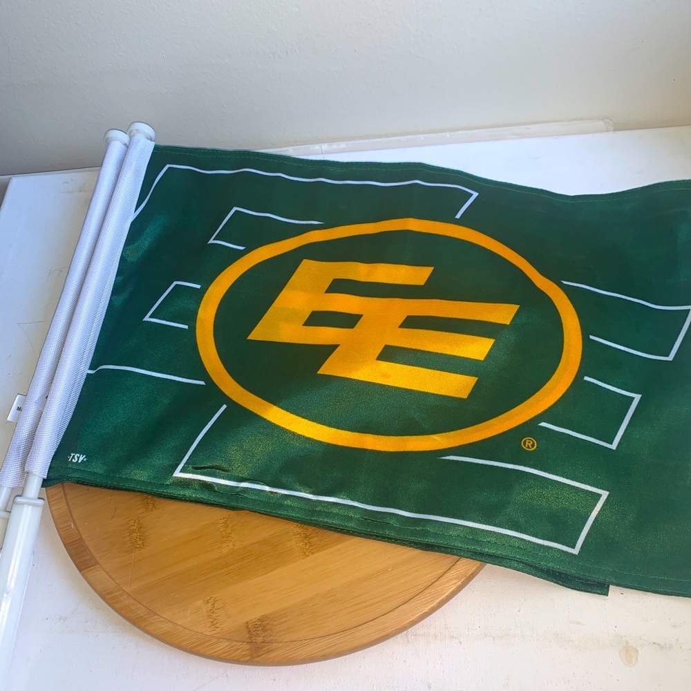 Edmonton Eskimos / Elks CFL Football Car Window Flags Lot of 2